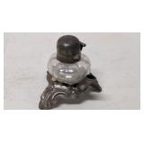 Antique Silver Plated & glass ink well