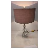 Stacked crystal graduated ball table lamp