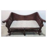 Antique Mahogany Renaissance Style Italian Loveset