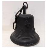 Antique Bronze Embossed Fleur de Lis bell