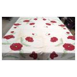 Antique Poppy Applique hand made quilt