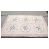 Antique Pink and Blue Str pattern quilt