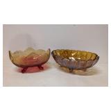 Two Vintage glass fruit bowls