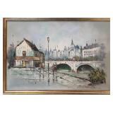 Signed Acrylic painting landscape on canvas