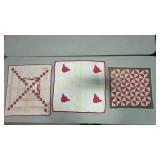 3 antique quilt squares