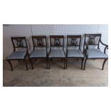 (5) Mahogany Harp Back Dining chairs