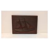 Mid Century Modern 3D ship copper Wire Art