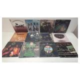 12 Assorted Rock and Roll Record albums