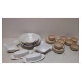 32 pieces Mid Century modern Melamine Dinnerware