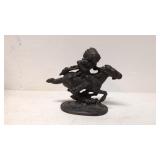 Vintage Bronze Indian on horse in motion