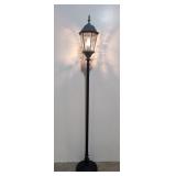 Black metal outdoor pole lamp