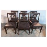 (6) vintage Mahogany fan back dining chairs