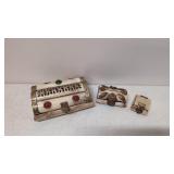 3 Camel Bone decorated boxes