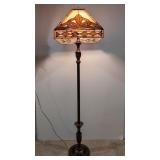 Stained, leaded , slag glass floor lamp
