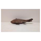 Vintage folk Art spear fishing red decoy