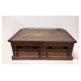 Antique counter top spool cabinet / desk