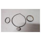 Sterling Necklace, pendant & 2 Bracelets
