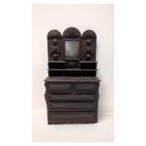 Antique Tramp Art hand carved wood dresser