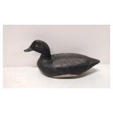 Vintage carved wood black duck decoy