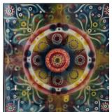 Abstract Geometric reversed painted on glass