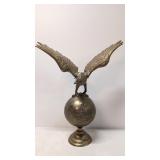 Vintage Brass Eagle sitting on world globe
