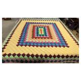 Vintage Colorful Diamond pattern quilt