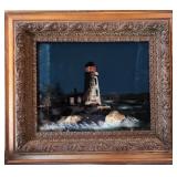 Antique Reverse painted light house