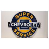 Porcelain Chevrolet Bowtie Super Service sign
