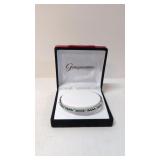 Emerald & White sapphire bangle bracelet