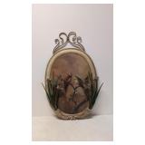 Country French Birds print on metal frame