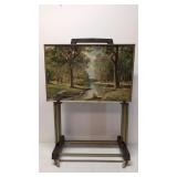 mid Century TV Trays with 4 seasons R. Woods print