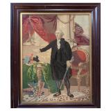 Rare ! Needlepoint President Geo. Washington