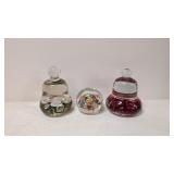 3 Glass Paperweights
