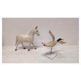 Antique Folk Art Horse & Shore Bird