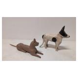 Two Vintage Folk art dogs