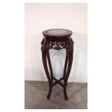 Carved mahogany marble top fern stand