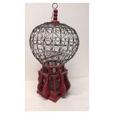 Vintage wood and wire hot air balloon style bird c