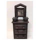 Folk Art Tramp Art chest of drawers with mirror