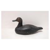Vintage carved black wood duck decoy