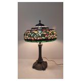 Vintage leaded glass table lamp