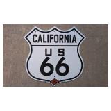 Porcelain California Route 66 Hwy sign