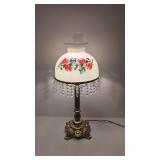 Victorian style hurricane table lamp w/prisms