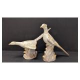 Vintage pair Royal Haeger Pottery Pheasants