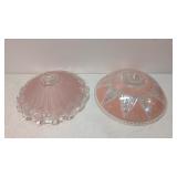 Two Antique Art Deco Glass Ceiling light shades
