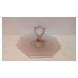 Vintage Depression glass octagon tid bid tray