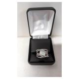 Opal and white Topaz designer ring