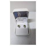 Pear Cut Peridot and diamond earrings