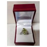 Peridot and Diamond Ring