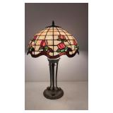 Stained leaded glass table lamp floral Shade