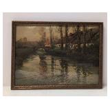 Vintage Riverside at Abbeville Print by F. Thaykiw